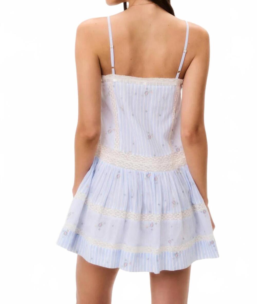 NEW LOVESHACKFANCY vionett mini dress in light blue - Picture 3 of 4